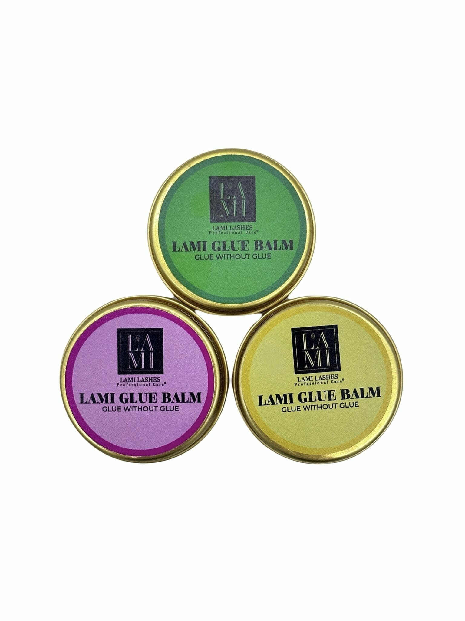 Lami Lashes Lami Glue-Balm is glue without glue!   New innovative product in lash lift - glue that glues the eyelashes to the silicone pad while moisturizing and protecting them.   Banana Paradise - STRONG HOLD - for stiff, straight lashes
Green Apple & Sweet Peach - MEDIUM HOLD - for thin to normal lashes   Pomello