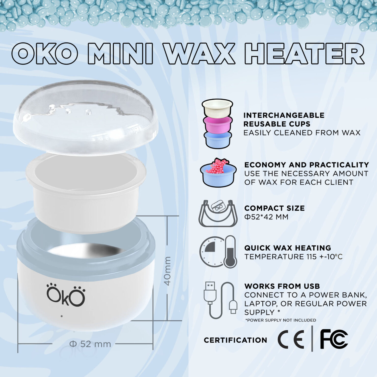 OKO Mini Wax Heater White